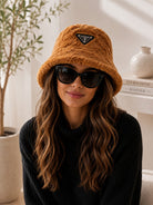 Ladies Rust Faux Fur Winter Bucket Hat - StylePhase SA