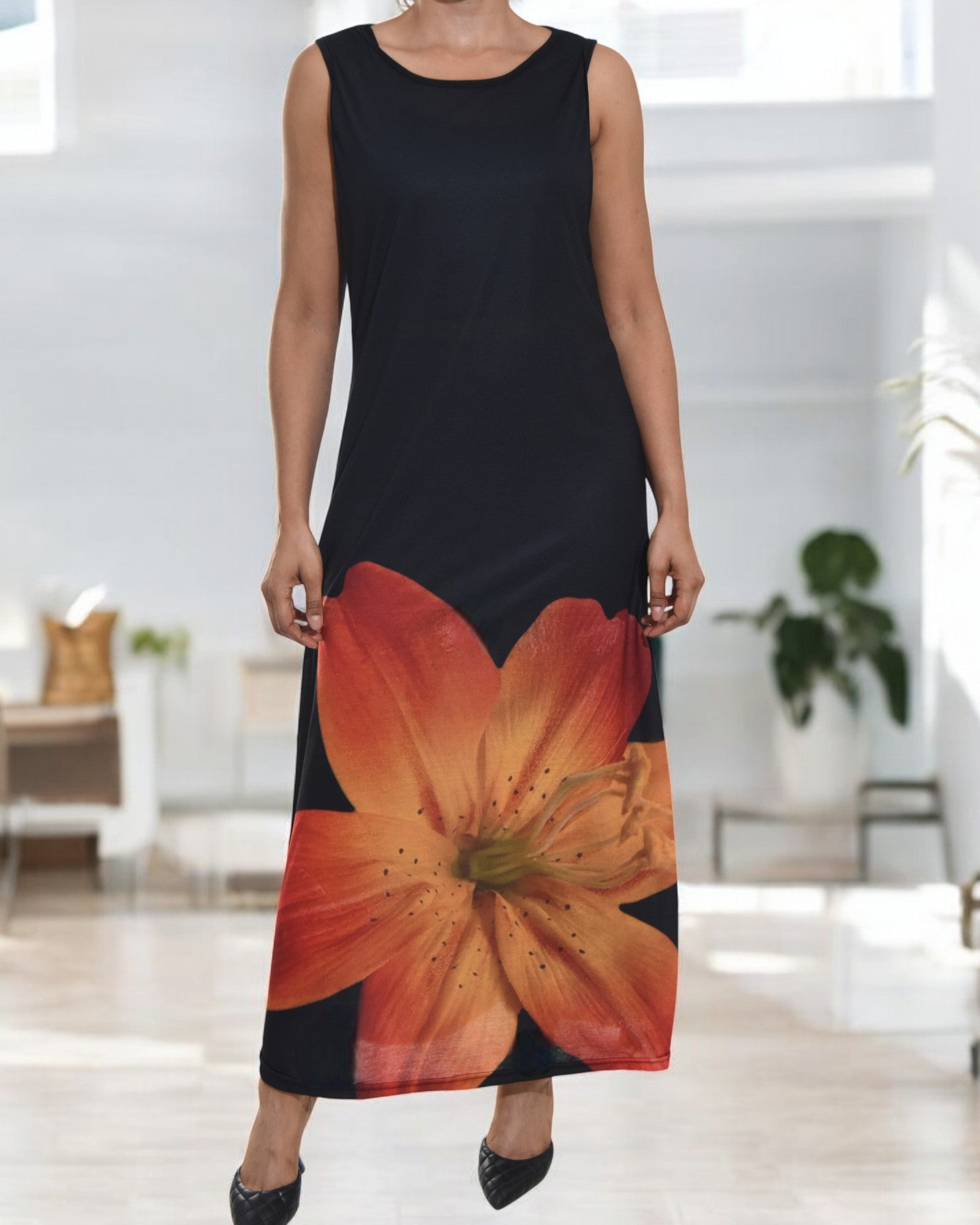 Ladies Rust Flower Bodycon Dress - StylePhase SA