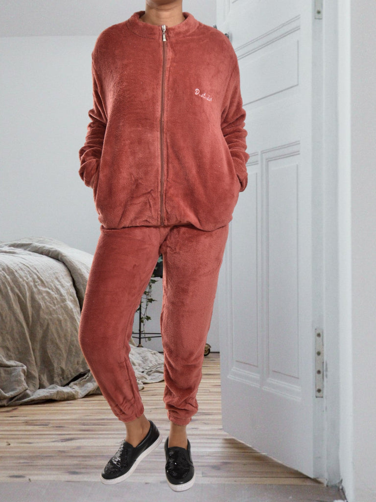 Ladies Rust Fluffy Tracksuit - StylePhase SA