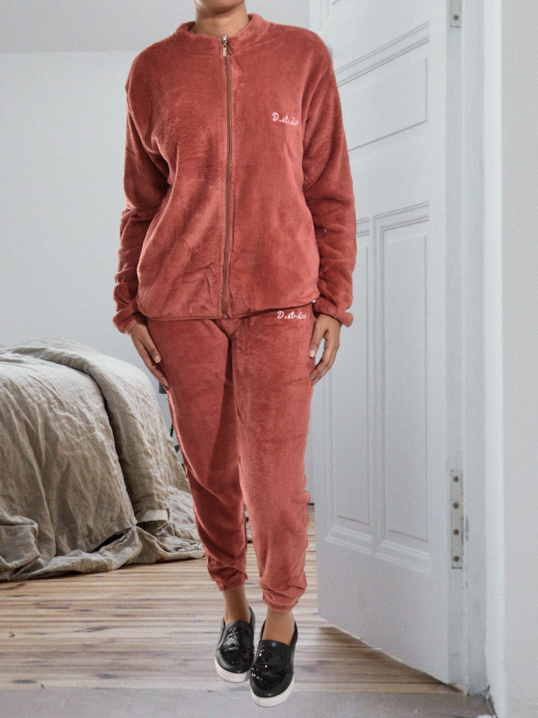 Ladies Rust Fluffy Tracksuit - StylePhase SA