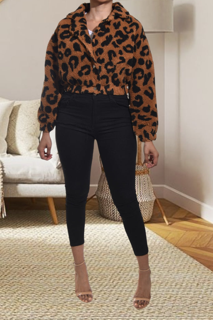 Ladies Rust Fur Crop Jacket - StylePhase SA