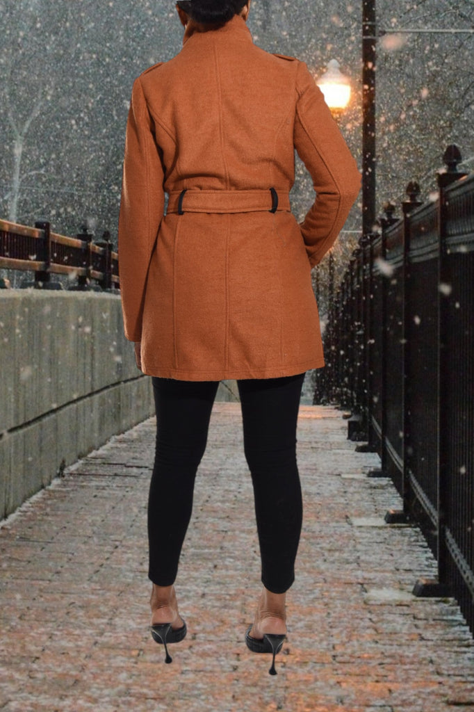 Ladies Rust Melton Coat - StylePhase SA