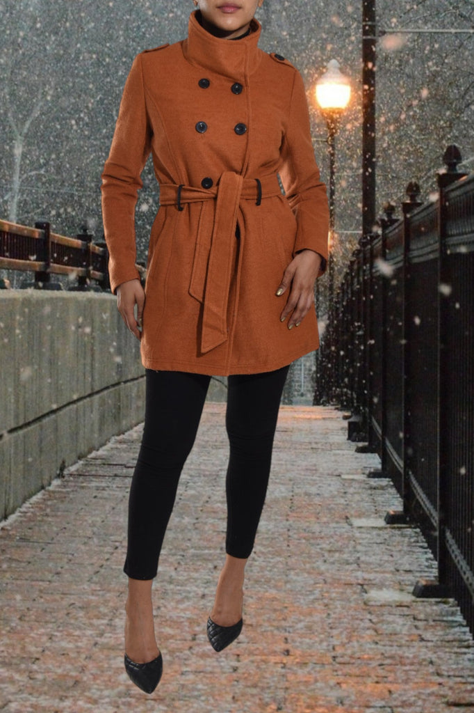 Ladies Rust Melton Coat - StylePhase SA