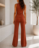 Ladies Rust New Feeling Rhinestone Two-Piece Set - StylePhase SA