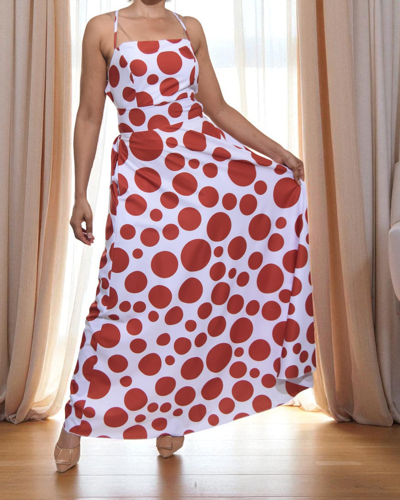 Ladies Rust Polka Dot Pocket Dress - StylePhase SA