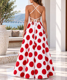 Ladies Rust Polka Dot Tie Back Dress - StylePhase SA