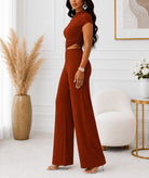 Ladies Rust Ruched Two Piece Set - StylePhase SA