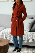 Ladies Rust Side Collar Coat - StylePhase SA