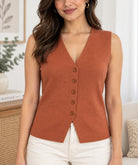 Ladies Rust Sleeveless Jersey Top - StylePhase SA
