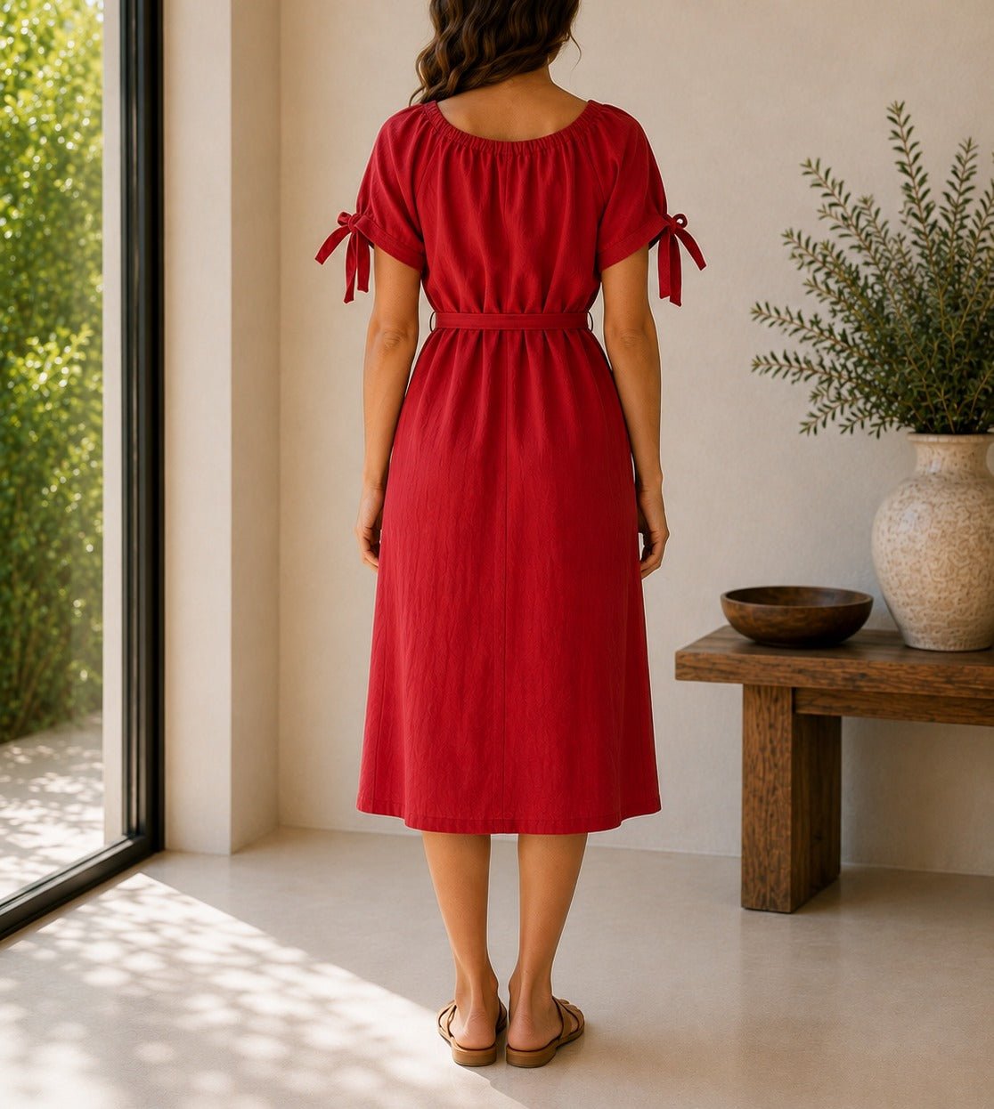 Ladies Rust Tunic Tie Dress - StylePhase SA