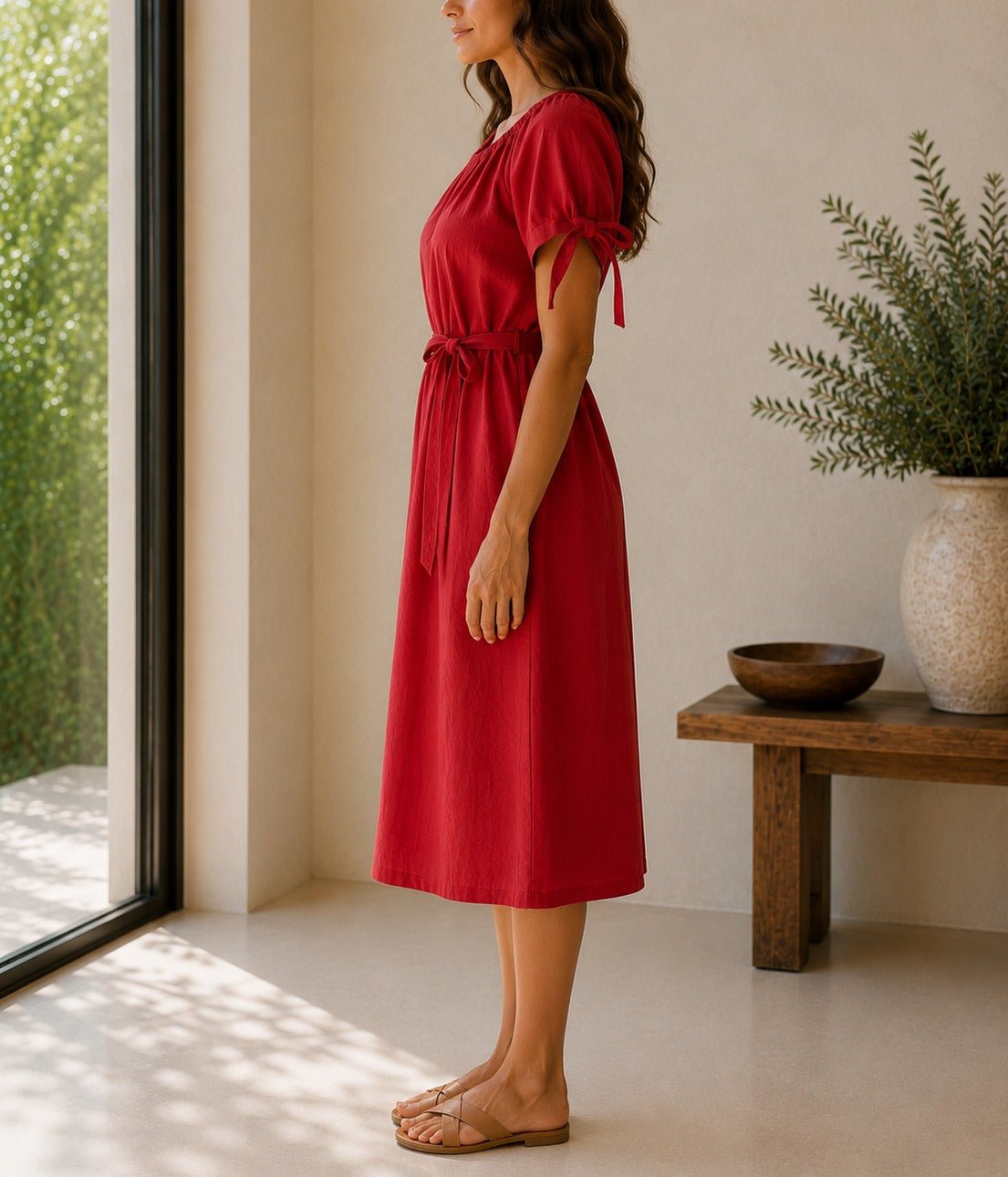 Ladies Rust Tunic Tie Dress - StylePhase SA