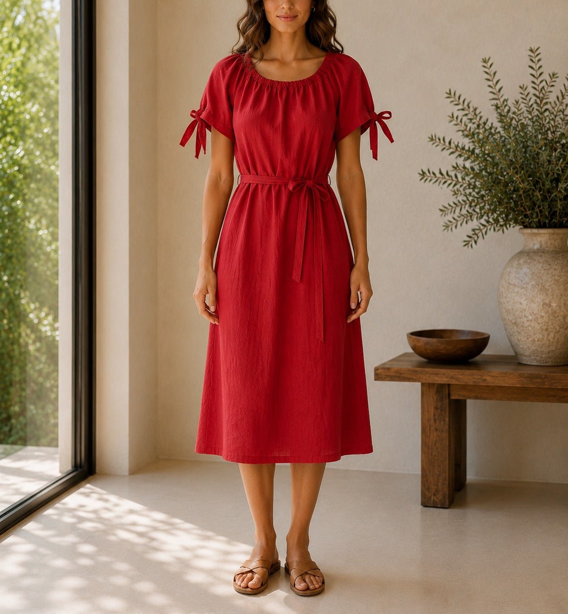 Ladies Rust Tunic Tie Dress - StylePhase SA