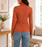 Ladies Rust Turtle Neck Top - StylePhase SA