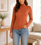 Ladies Rust Turtle Neck Top - StylePhase SA