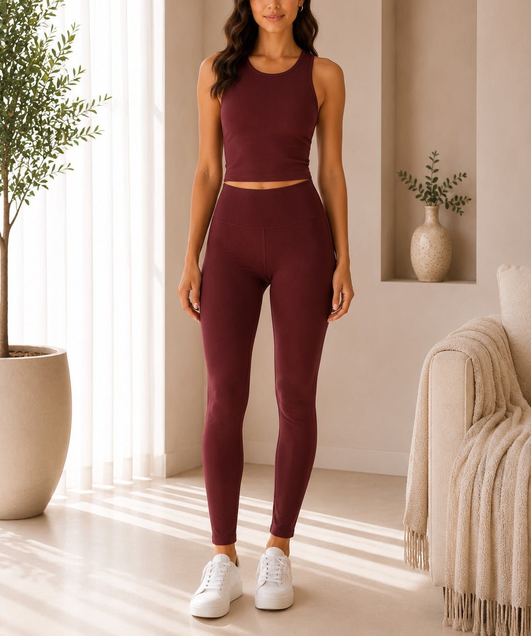 Ladies Rust Two-Piece Activewear Set - StylePhase SA