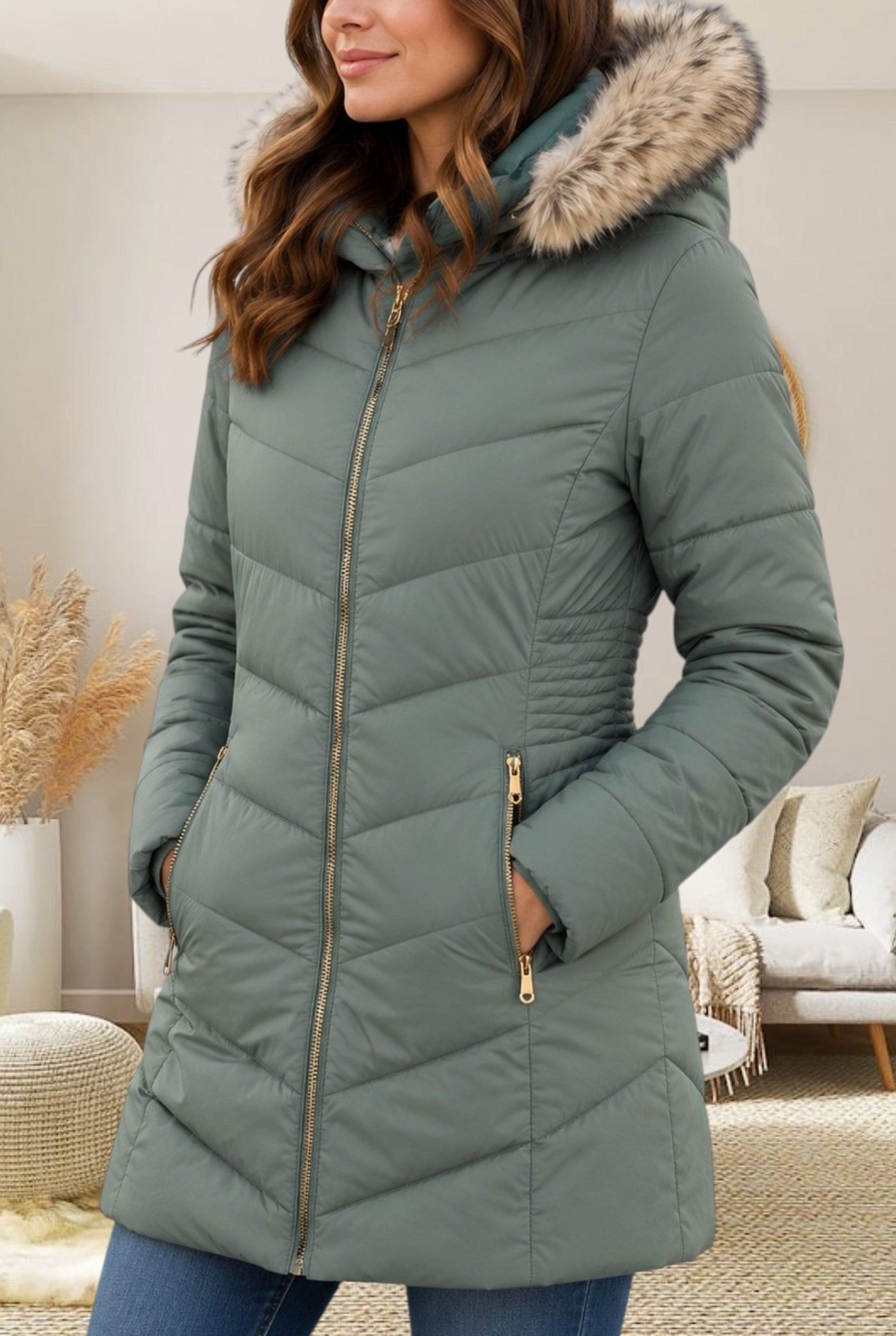 Ladies Sage Collar Fur Jacket - StylePhase SA