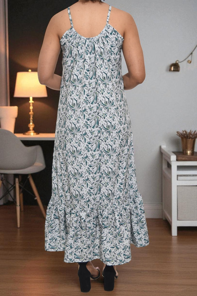 Ladies Sage Floral Ruffle End Dress - StylePhase SA