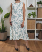 Ladies Sage Flower Midi Sleeveless Dress - StylePhase SA