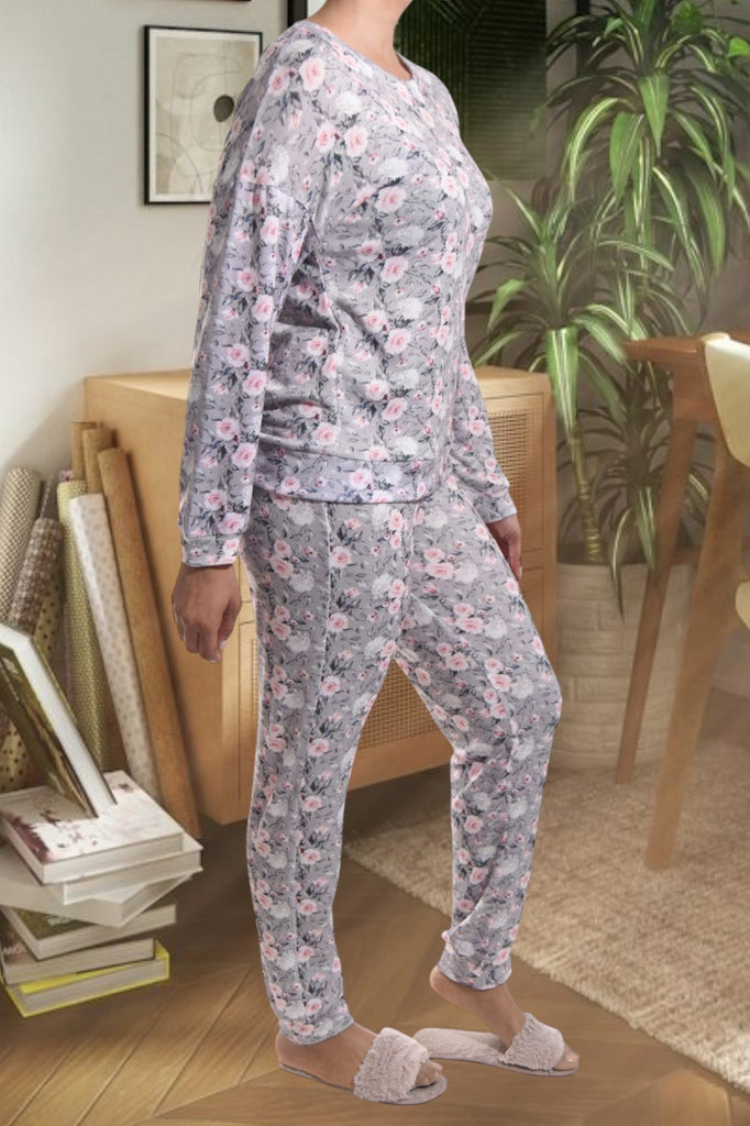 Ladies Sage Flower Print Pj Set - StylePhase SA