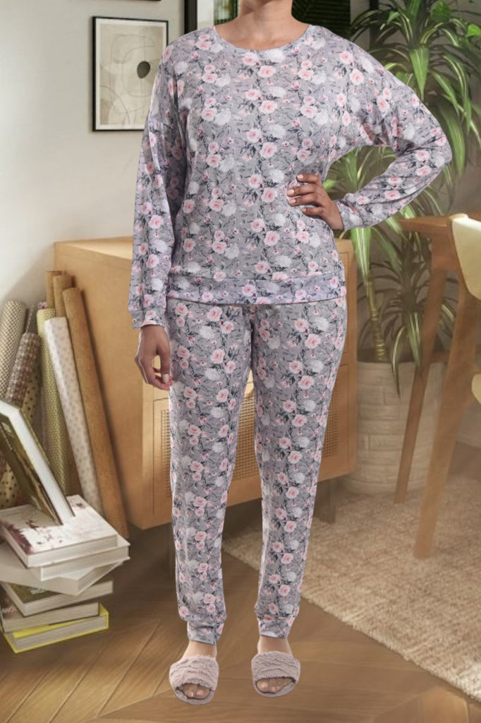 Ladies Sage Flower Print Pj Set - StylePhase SA