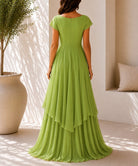 Ladies Sage Green Layered Maxi Dress - StylePhase SA