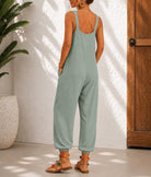 Ladies Sage Green Tie Straps Jumpsuit - StylePhase SA