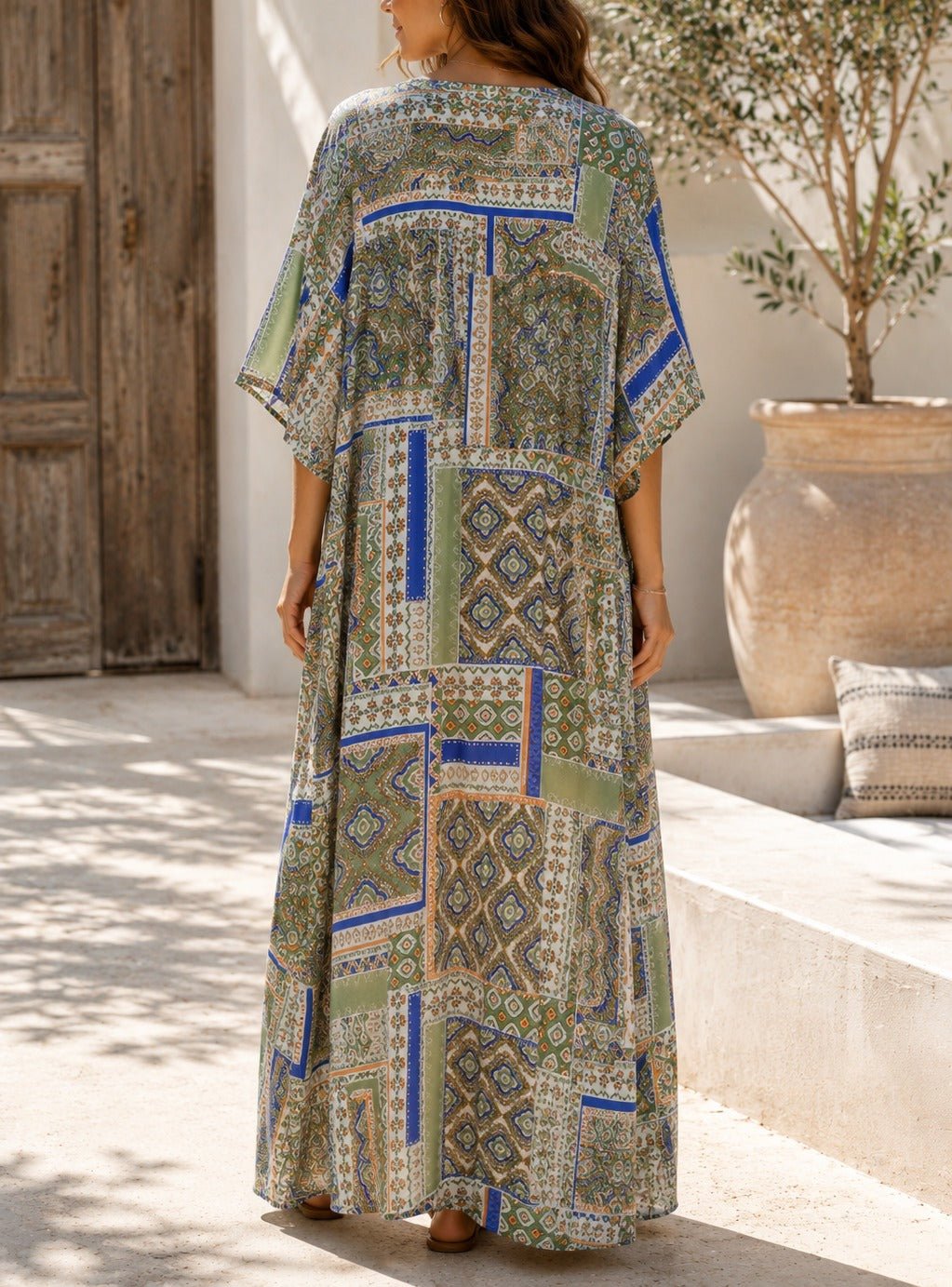 Ladies Sage Printed Free Size Kaftan - StylePhase SA