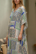 Ladies Sage Printed Free Size Kaftan - StylePhase SA