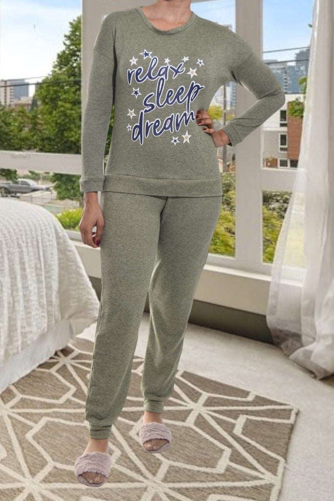 Ladies Sage Printed Pj Set - StylePhase SA