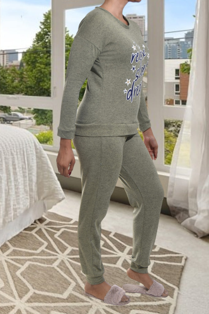 Ladies Sage Printed Pj Set - StylePhase SA
