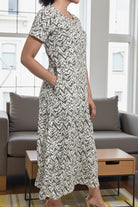 Ladies Sage Printed Short Sleeve Maxi Dress - StylePhase SA
