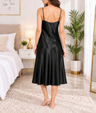 Ladies Satin Chemise - Black - StylePhase SA