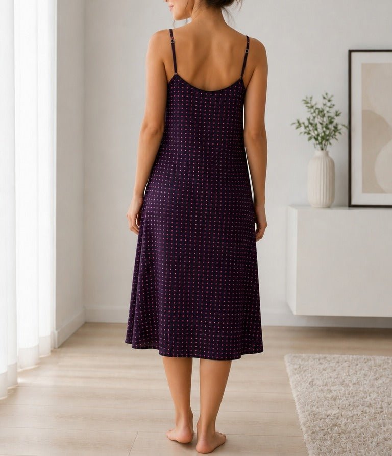 Ladies Satin Chemise - Pink Polka Dot - StylePhase SA