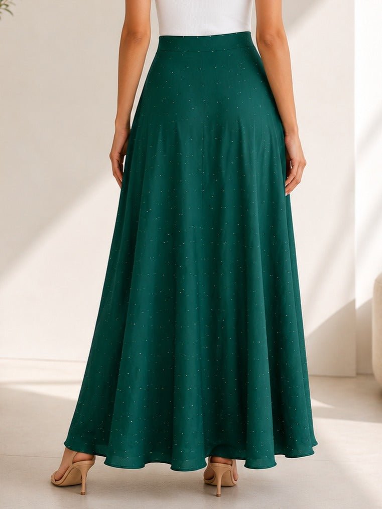 Ladies Satin Embossed Emerald Skirt- New Feeling - StylePhase SA