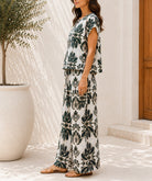Ladies Short Sleeve Printed Two Piece Set - StylePhase SA