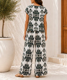 Ladies Short Sleeve Printed Two Piece Set - StylePhase SA