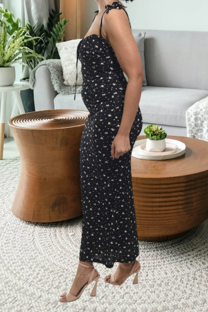 Ladies Shoulder Tie Black Dress - StylePhase SA
