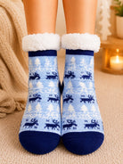 Ladies Silicone Thermal Slipper Socks - Light Blue - StylePhase SA