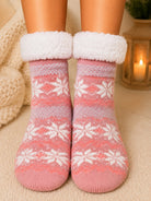 Ladies Silicone Thermal Slipper Socks - Peach - StylePhase SA