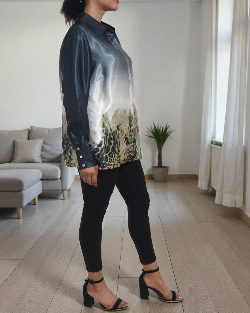 Ladies Silver Oversized Blouse - StylePhase SA
