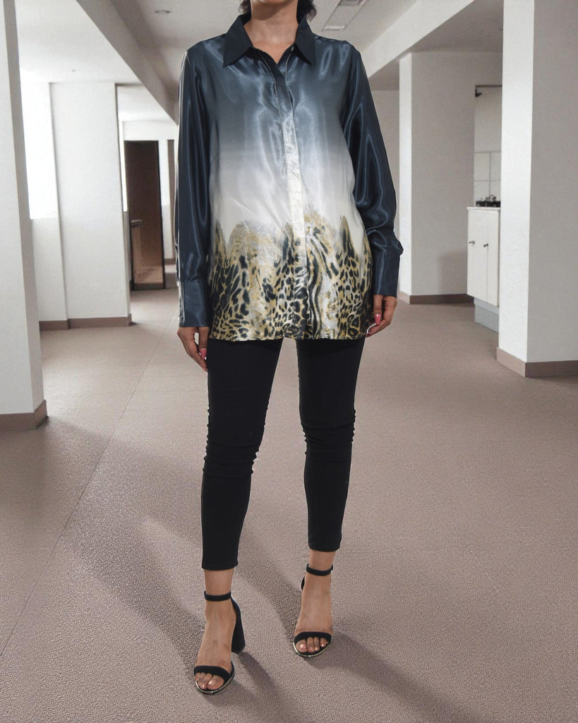 Ladies Silver Oversized Blouse - StylePhase SA