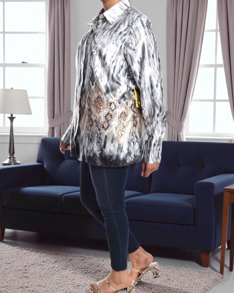 Ladies Silver Oversized Shirt - StylePhase SA