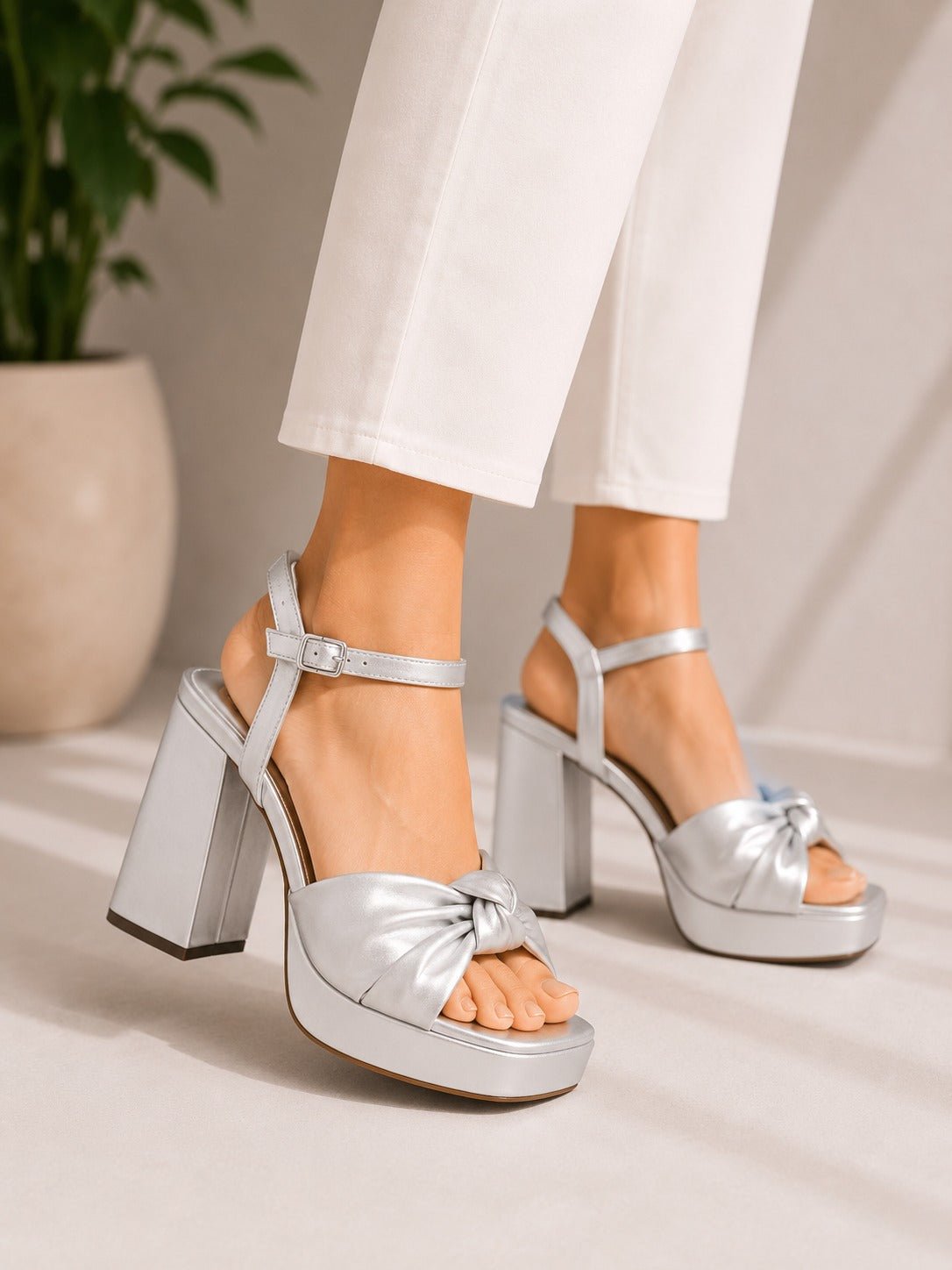 Ladies Silver Simply B Heels - StylePhase SA