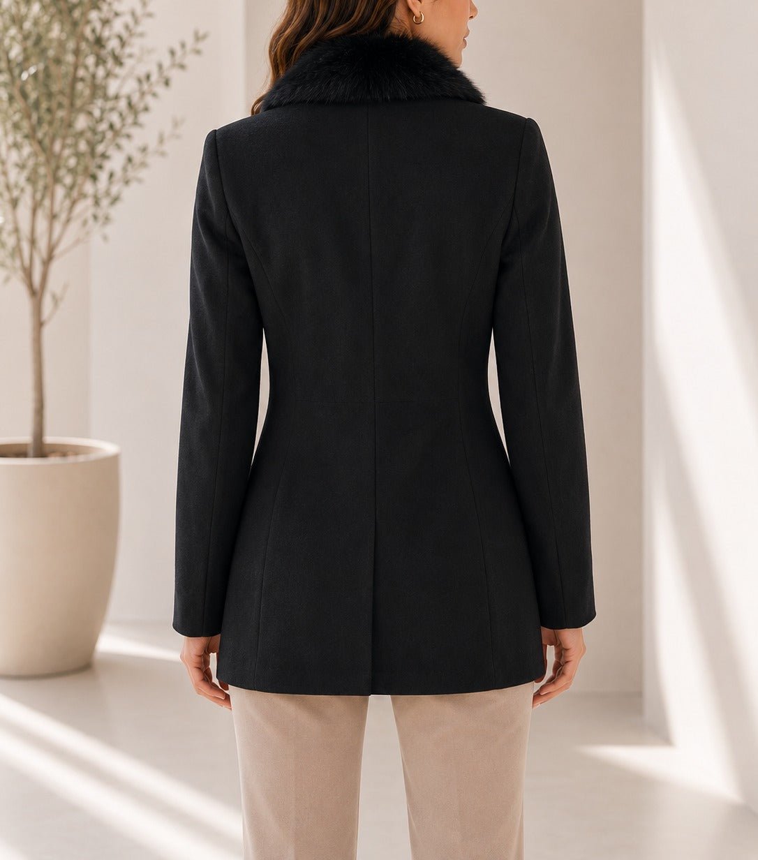 Ladies Single Button Fur Blazer - StylePhase SA