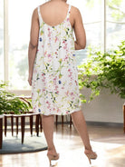 Ladies Slip Dress - Cream Floral Loose Fit - StylePhase SA