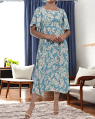 Ladies Square Neck Dress - Cream Mini Flowers - StylePhase SA