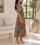Ladies Square Neck Dress- Leopard Print - StylePhase SA