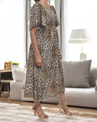 Ladies Square Neck Dress - Leopard Print - StylePhase SA