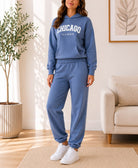 Ladies Steel Blue Fleece Hoody Tracksuit Set - Chicago - StylePhase SA