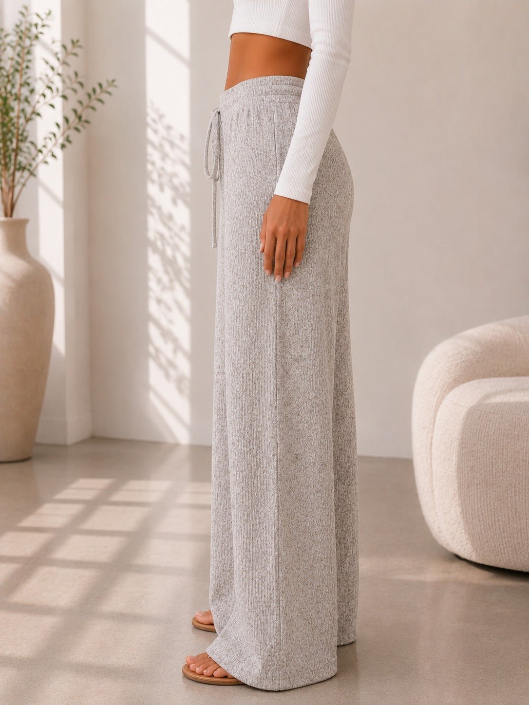 Ladies Stone Drawstring Knitwear Pants - StylePhase SA